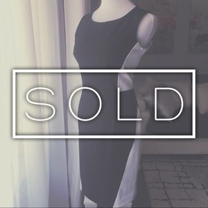 Calvin Klein Black White Geometric Hourglass Dress